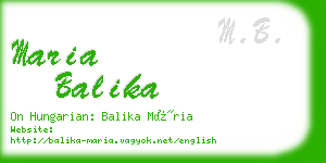 maria balika business card